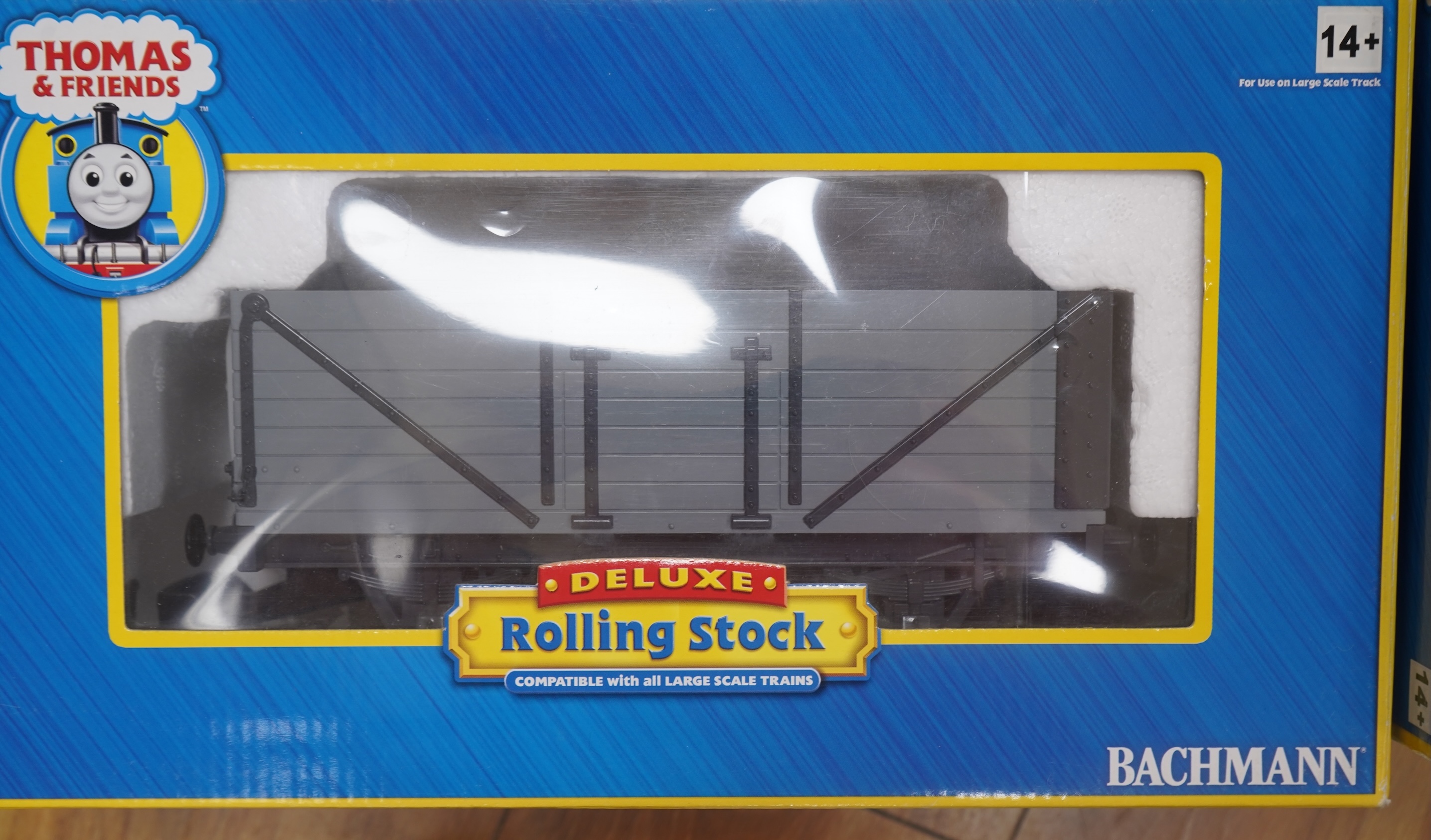 Three boxed Bachmann G gauge (45mm gauge) Thomas the Tank Engine items; Percy the Small Engine (91402), a Cargo Car (98006) and a Troublesome Truck (98001). Condition - good.